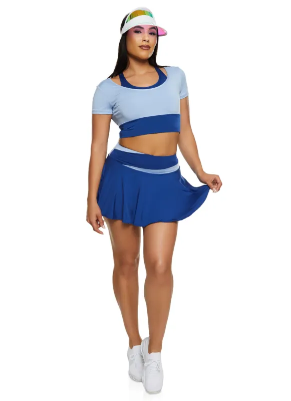 Color Block Performance Skort sold by Rainbow
