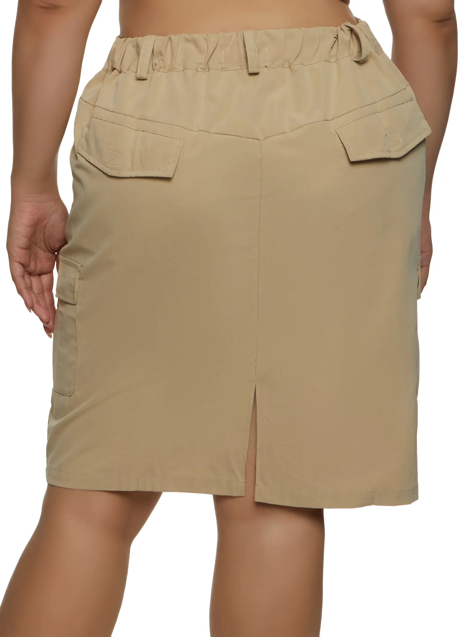 Plus Size Hyperstretch Cargo Pocket Midi Skirt sold by Rainbow product image thumbnail 2