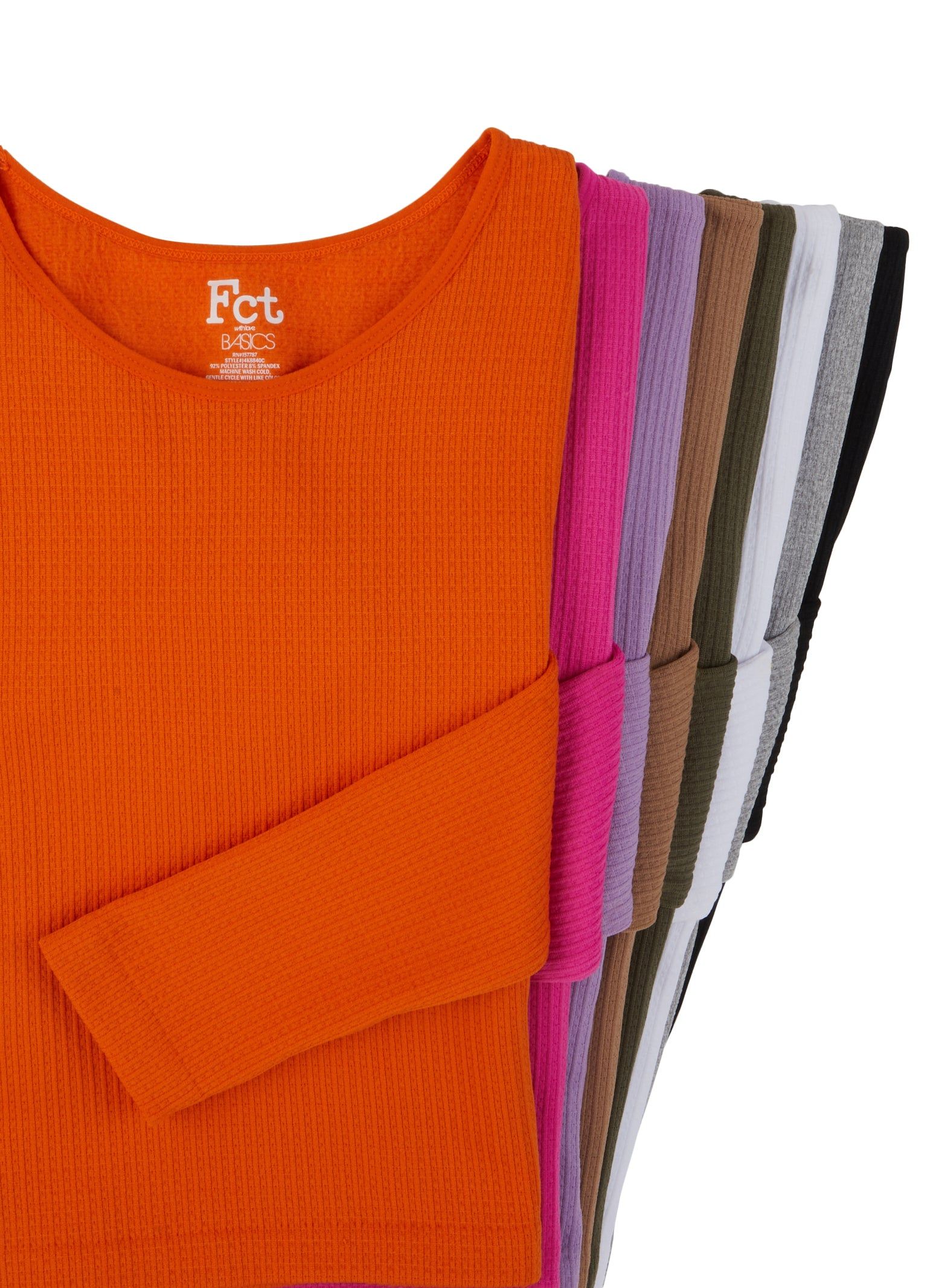 Seamless Waffle Knit Crew Neck Top sold by Rainbow