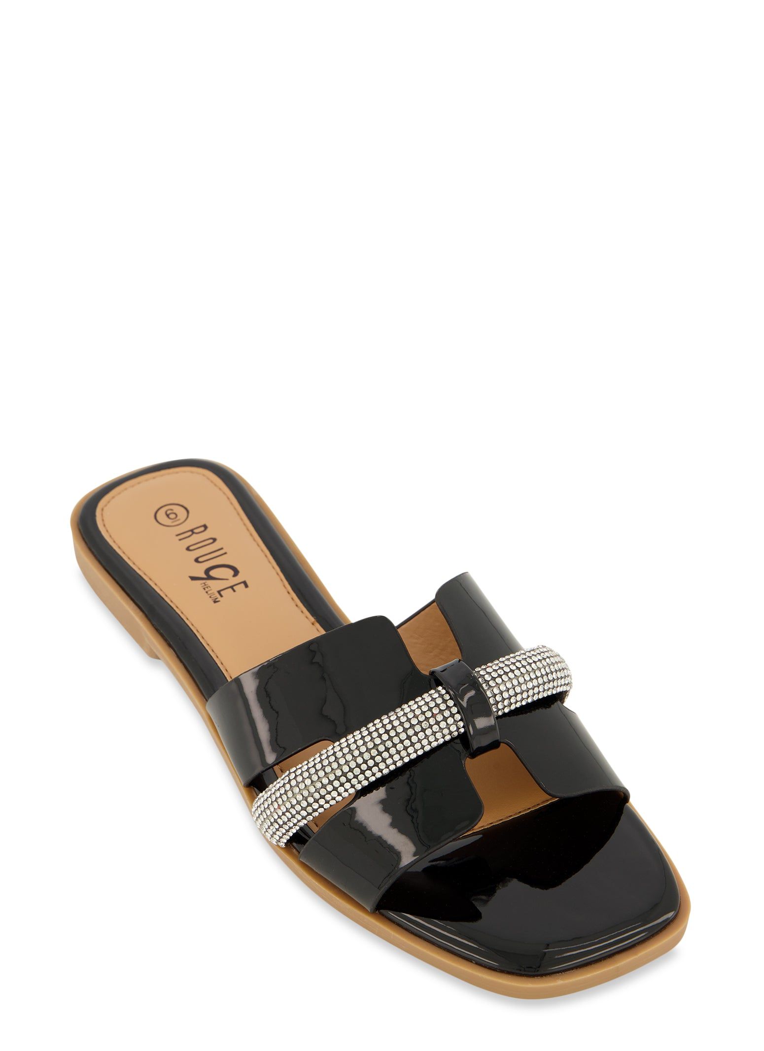 Rhinestone Cut Out Band Slide Sandals sold by Rainbow