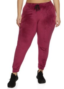 Plus Size High Waist Velour Joggers sold by Rainbow