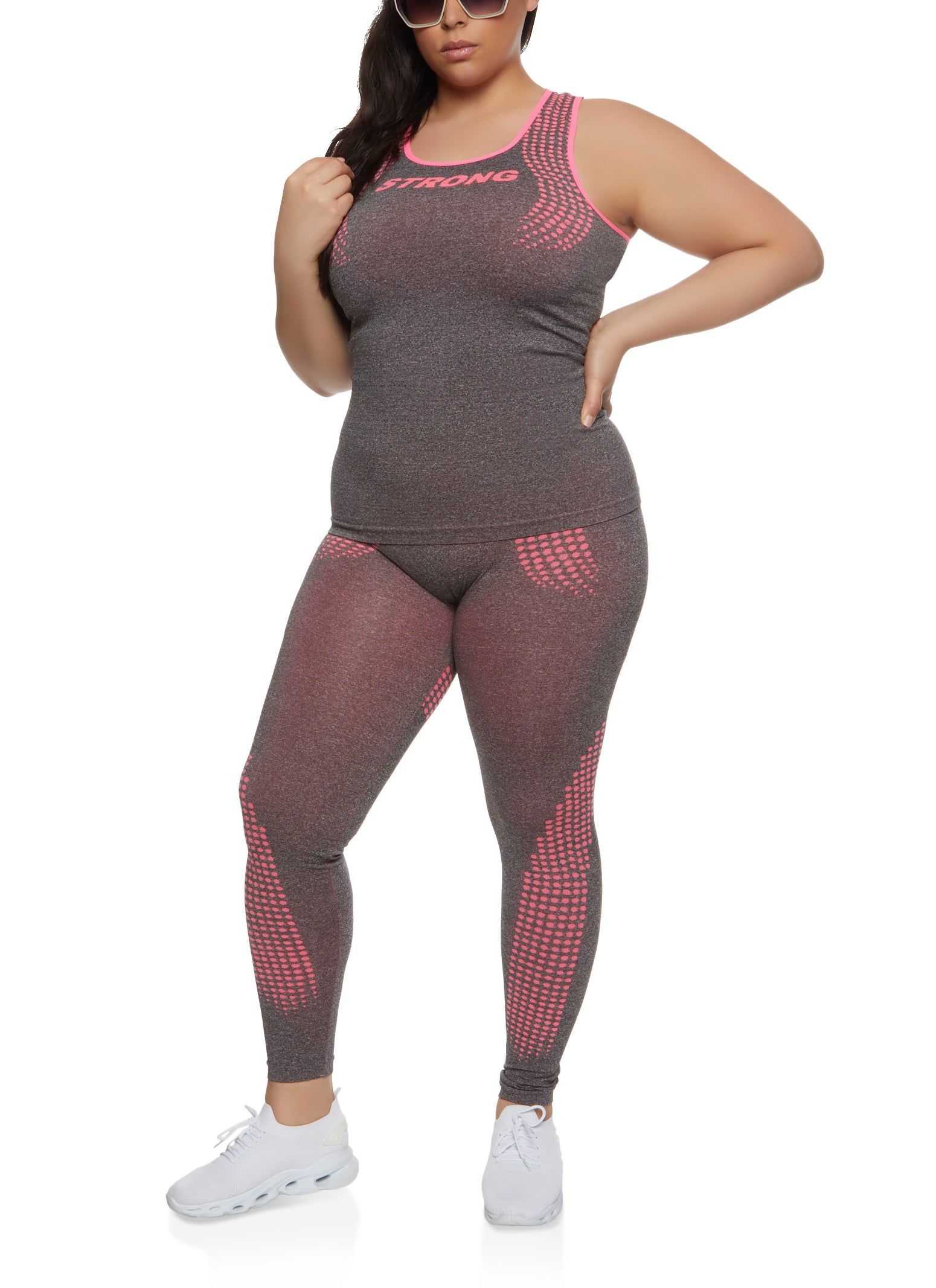 Plus Size Seamless Strong Graphic Racerback Tank Top sold by Rainbow product image thumbnail 2