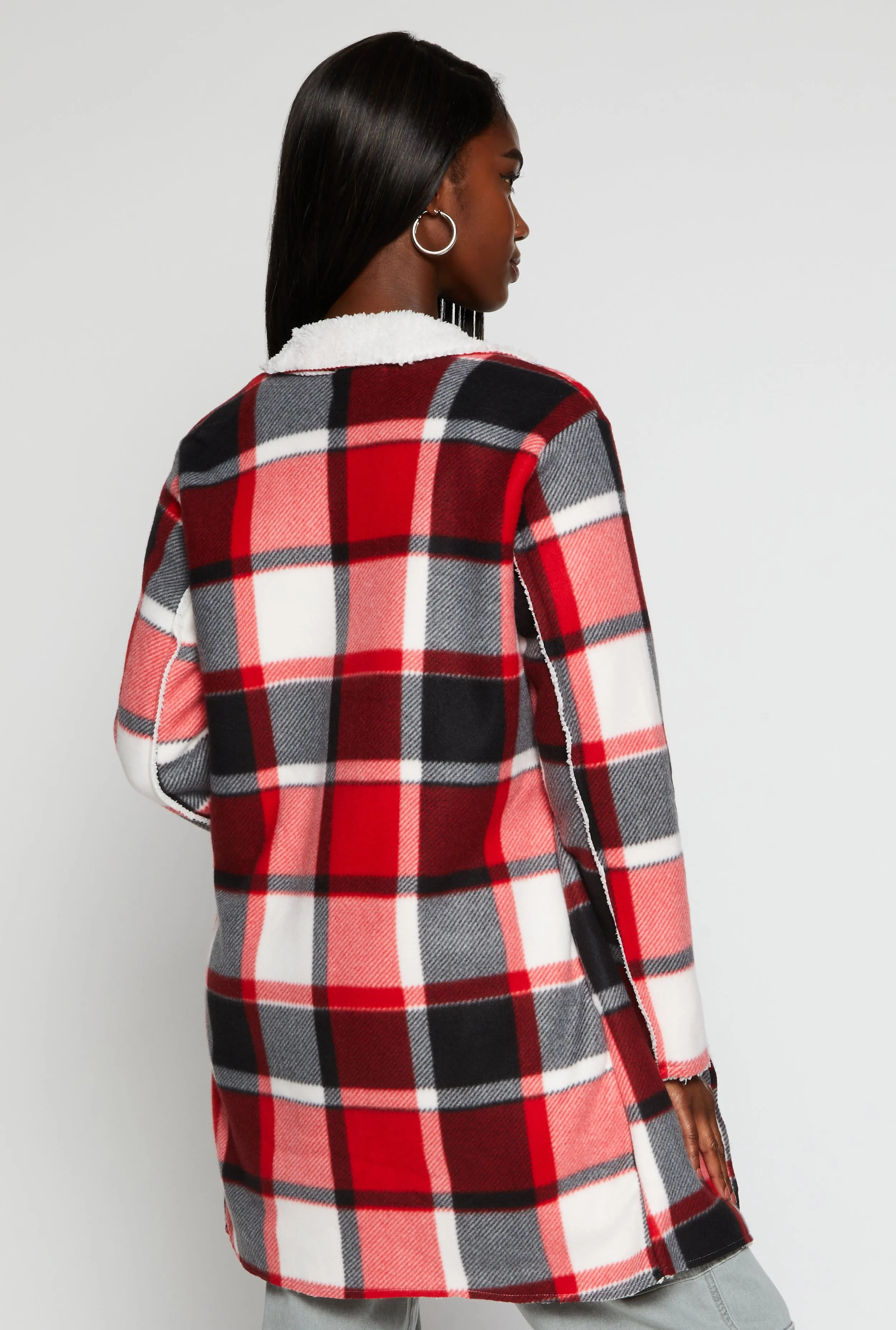 Plaid Open Front Coat sold by Rainbow product image thumbnail 3