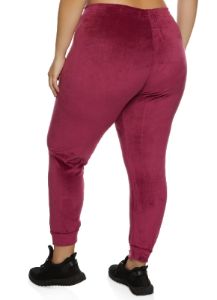 Plus Size High Waist Velour Joggers sold by Rainbow
