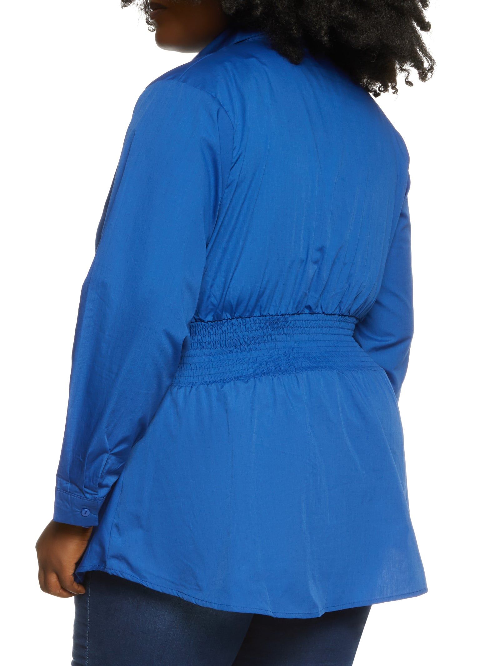 Plus Size Poplin Smocked Waist Shirt sold by Rainbow product image thumbnail 2