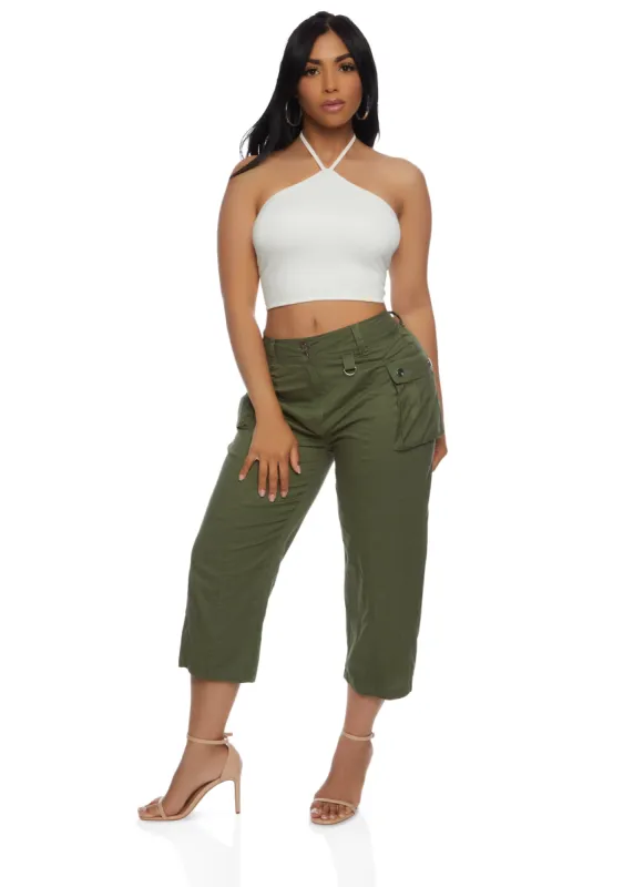 Two Button Capri Cargo Pants sold by Rainbow