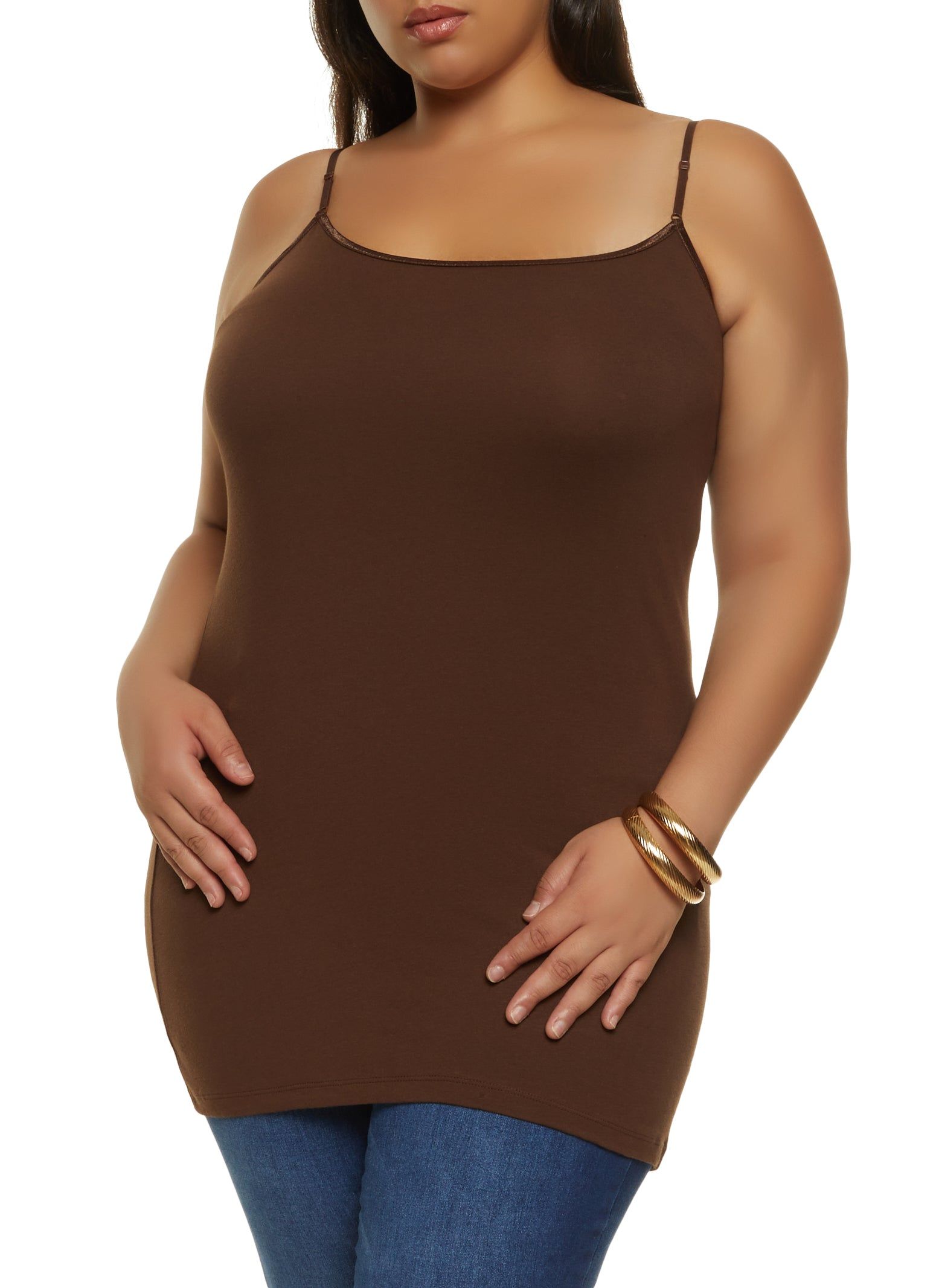 Plus Size Solid Scoop Neck Cami sold by Rainbow