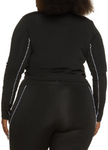 Plus Size Solid Ruched Zip Front Track Jacket sold by Rainbow