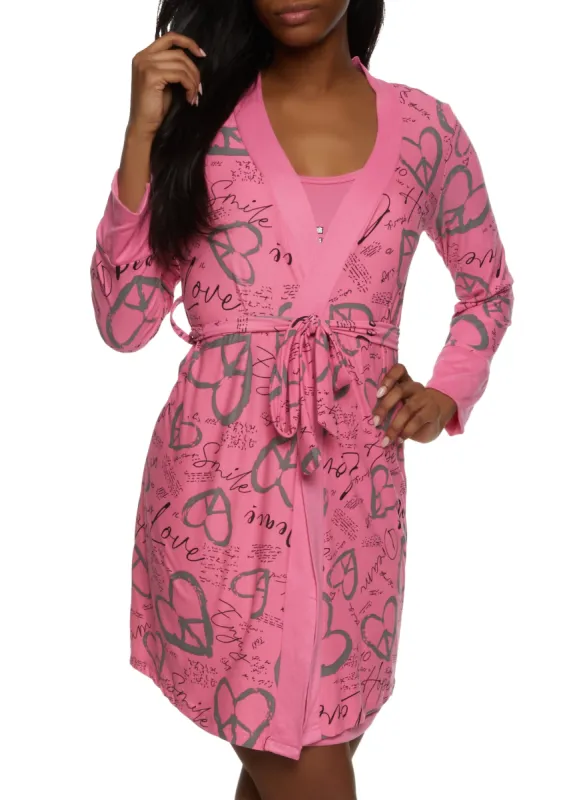 Love Hope Dream Graphic Nightgown with Robe sold by Rainbow