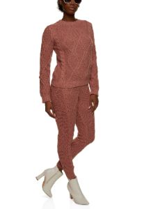 Cable Knit Crew Neck Pullover Sweater sold by Rainbow