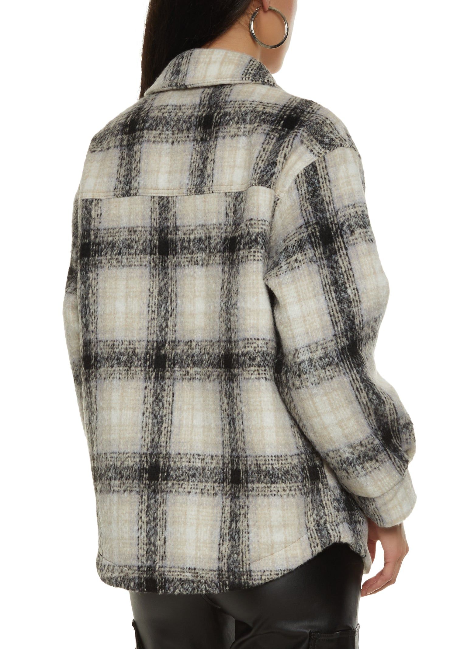Plaid Button Pocket Shacket sold by Rainbow product image thumbnail 2