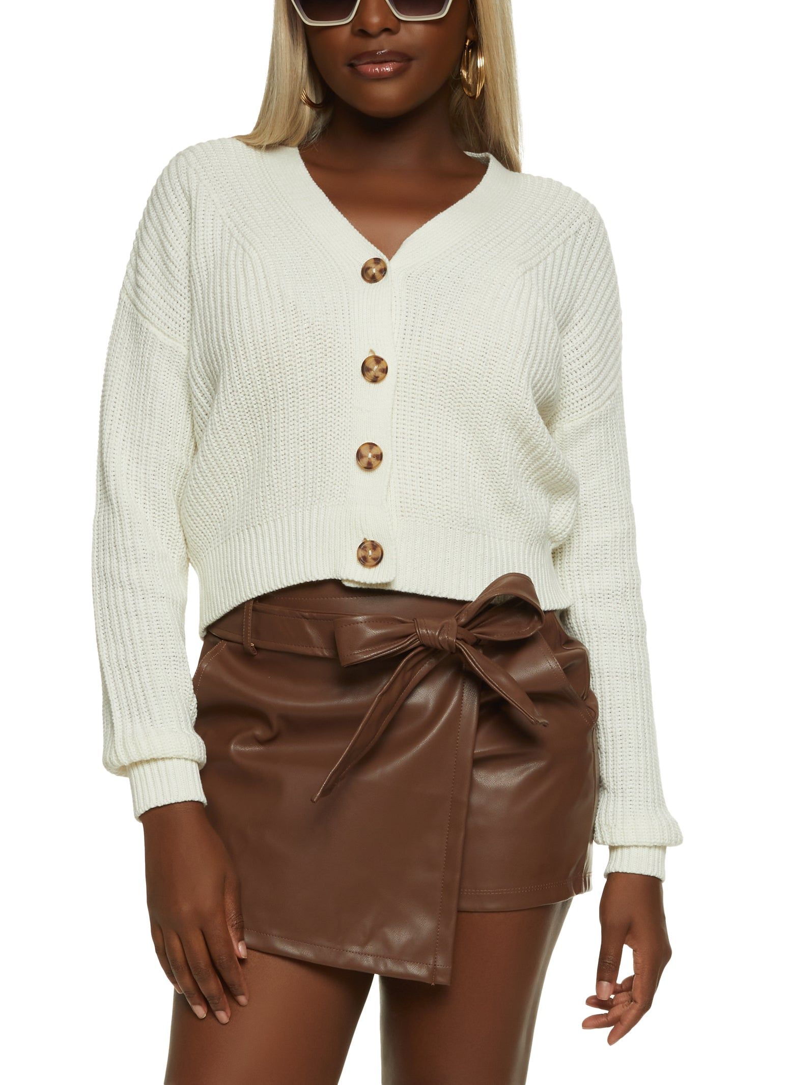 V Neck Knit Cardigan sold by Rainbow