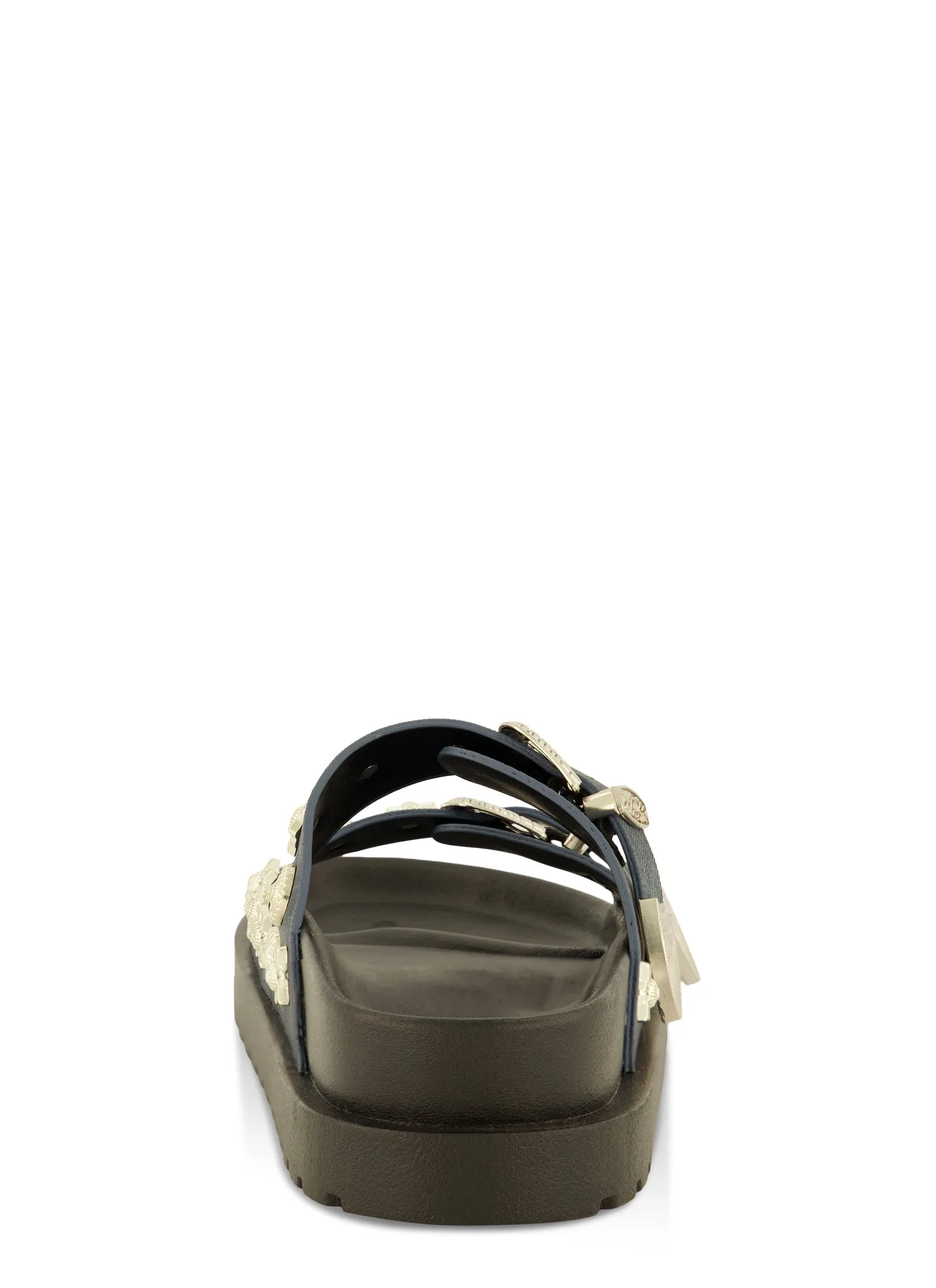 Double Buckle Band Embellished Slide Sandals sold by Rainbow product image thumbnail 3