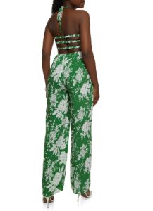 Tropical Print Smocked Jumpsuit sold by Rainbow