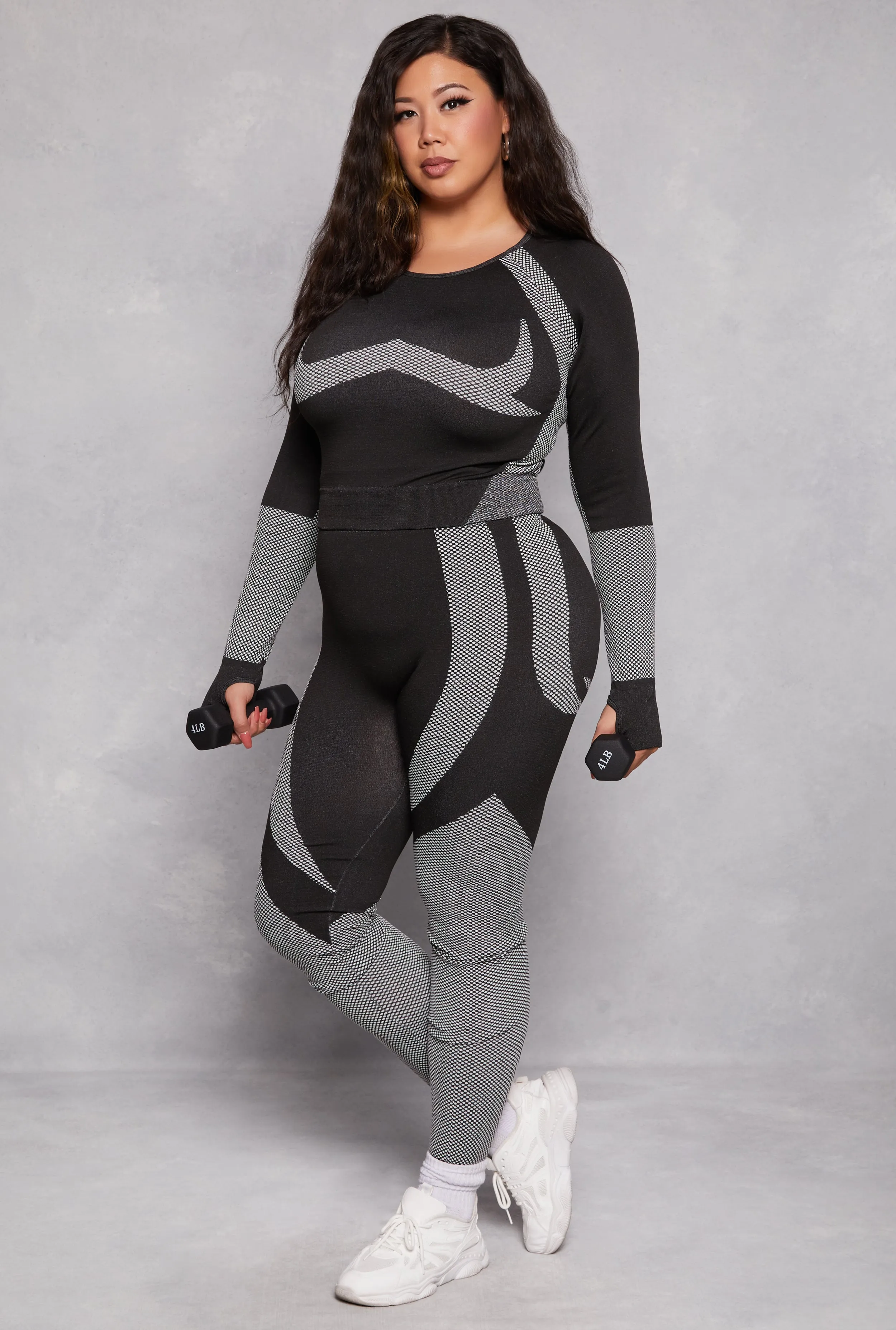 Plus Size Seamless Color Block Active Leggings sold by Rainbow