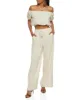 Iris Linen Off the Shoulder Halter Neck Crop Top sold by Rainbow