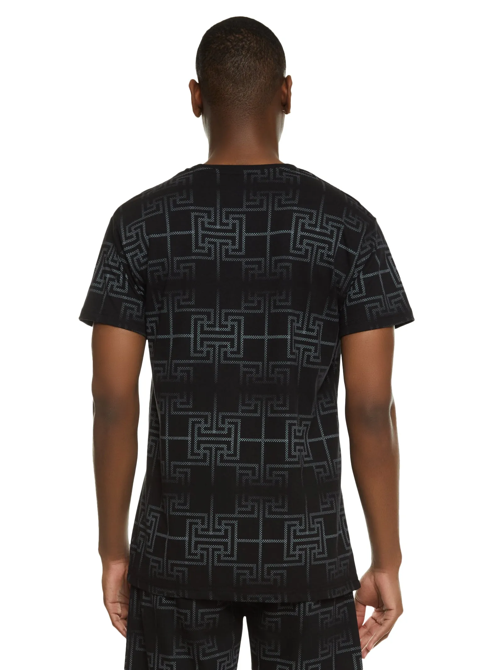 Mens Geo Print Crew Neck Graphic Tee sold by Rainbow product image thumbnail 3