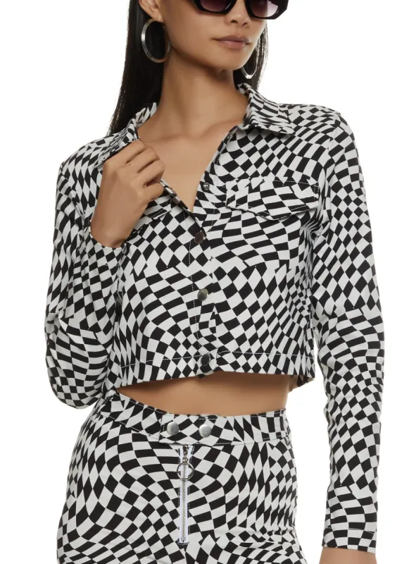 Printed Snap Button Front Jacket sold by Rainbow