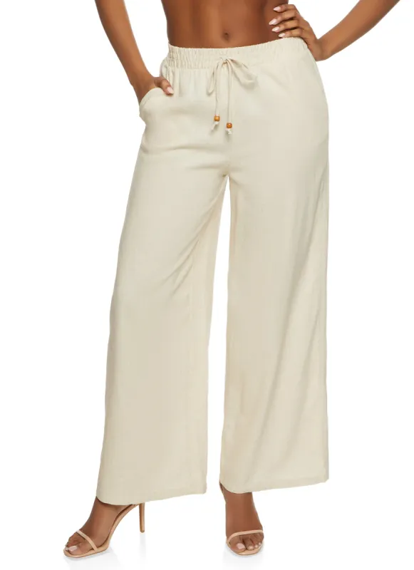Iris Beaded Faux Drawstring Palazzo Pants sold by Rainbow