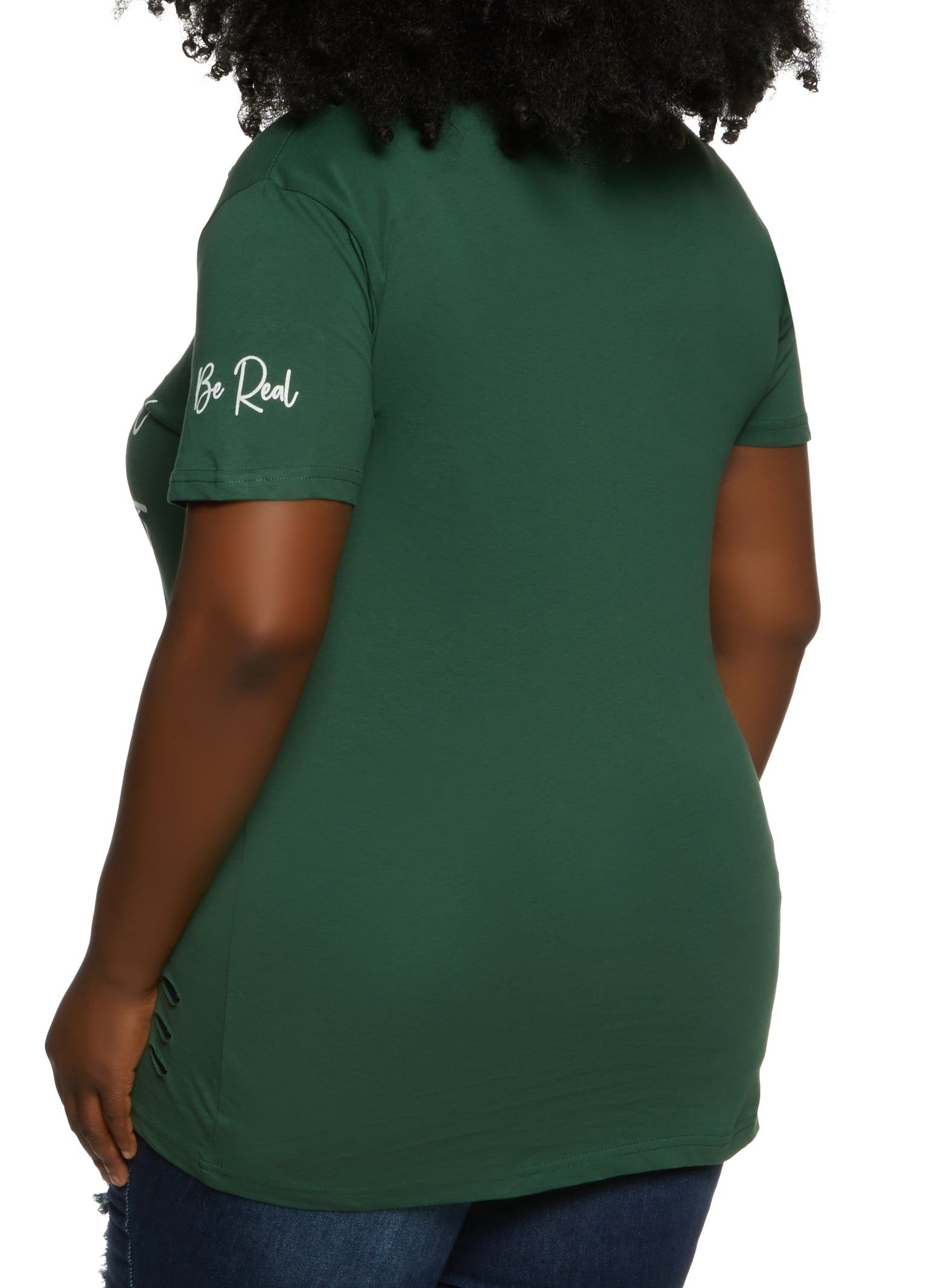 Plus Size Slashed Be Real Not Perfect Graphic Tee sold by Rainbow product image thumbnail 2