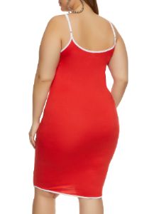 Plus Size Contrast Trim Cami Midi Dress sold by Rainbow
