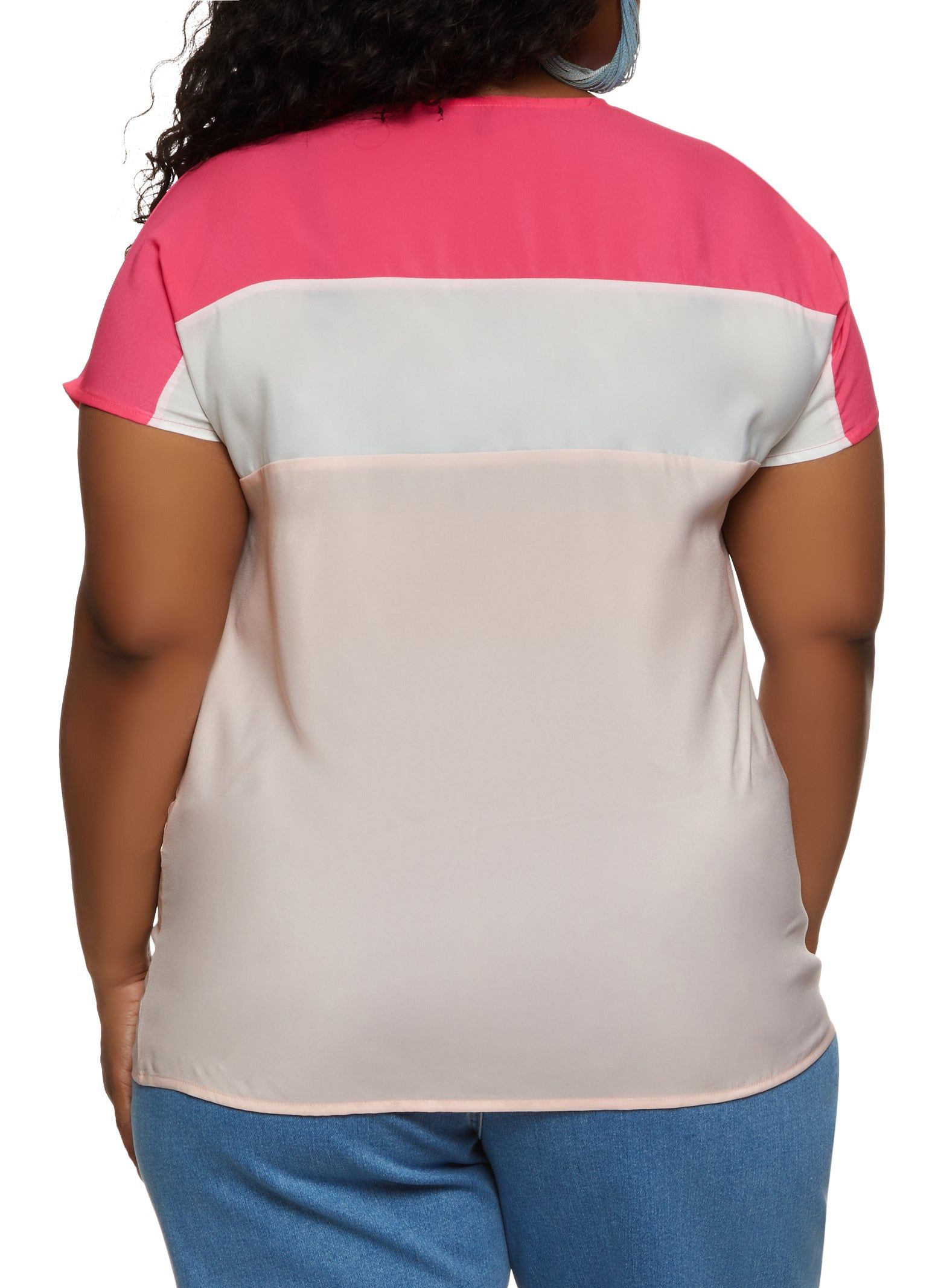 Plus Size Color Block Short Sleeve Top sold by Rainbow product image thumbnail 2