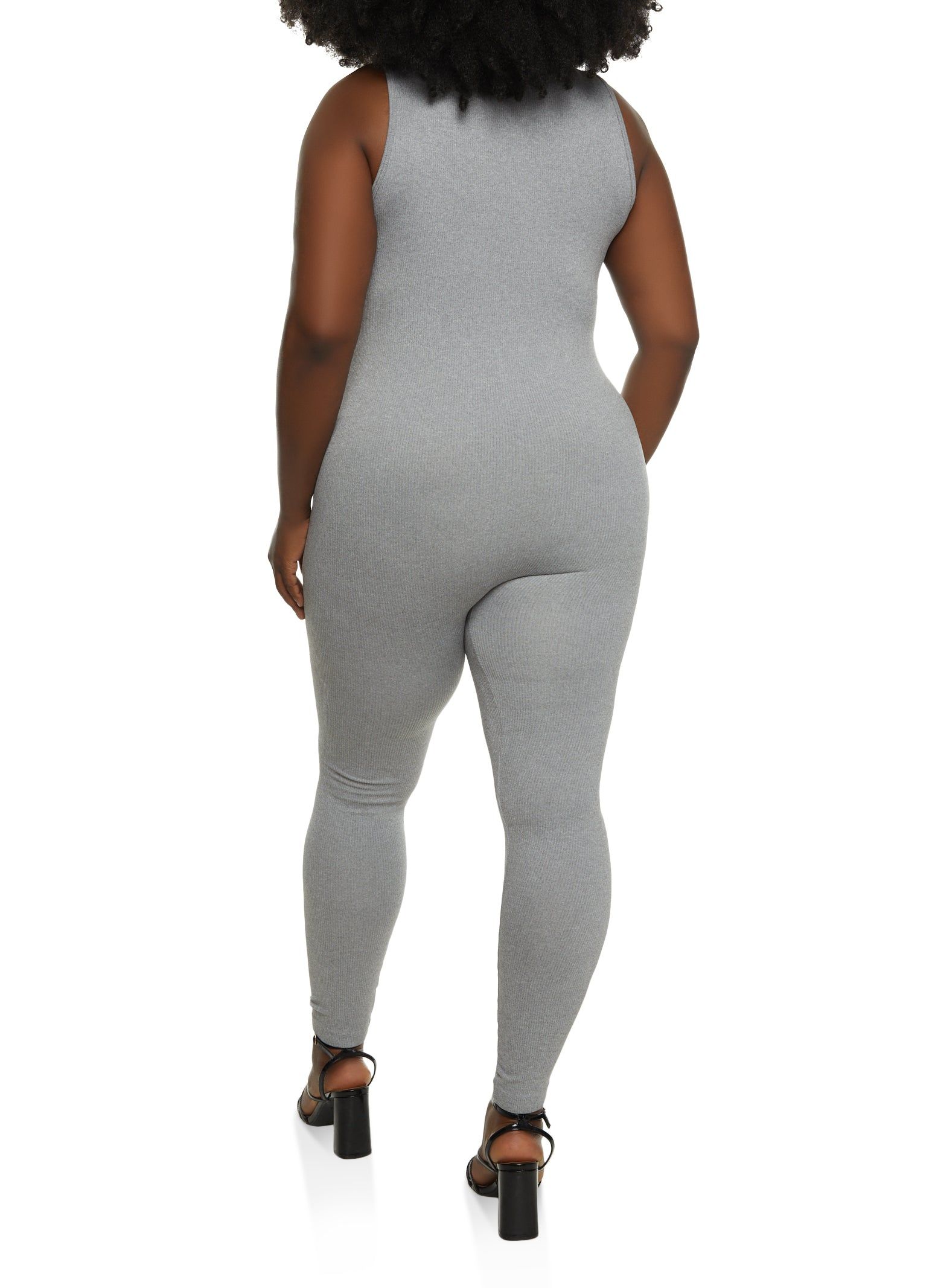 Plus Size Sleeveless Half Zip Catsuit sold by Rainbow product image thumbnail 2