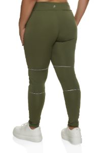 Plus Size Contrast Piping High Waist Leggings sold by Rainbow