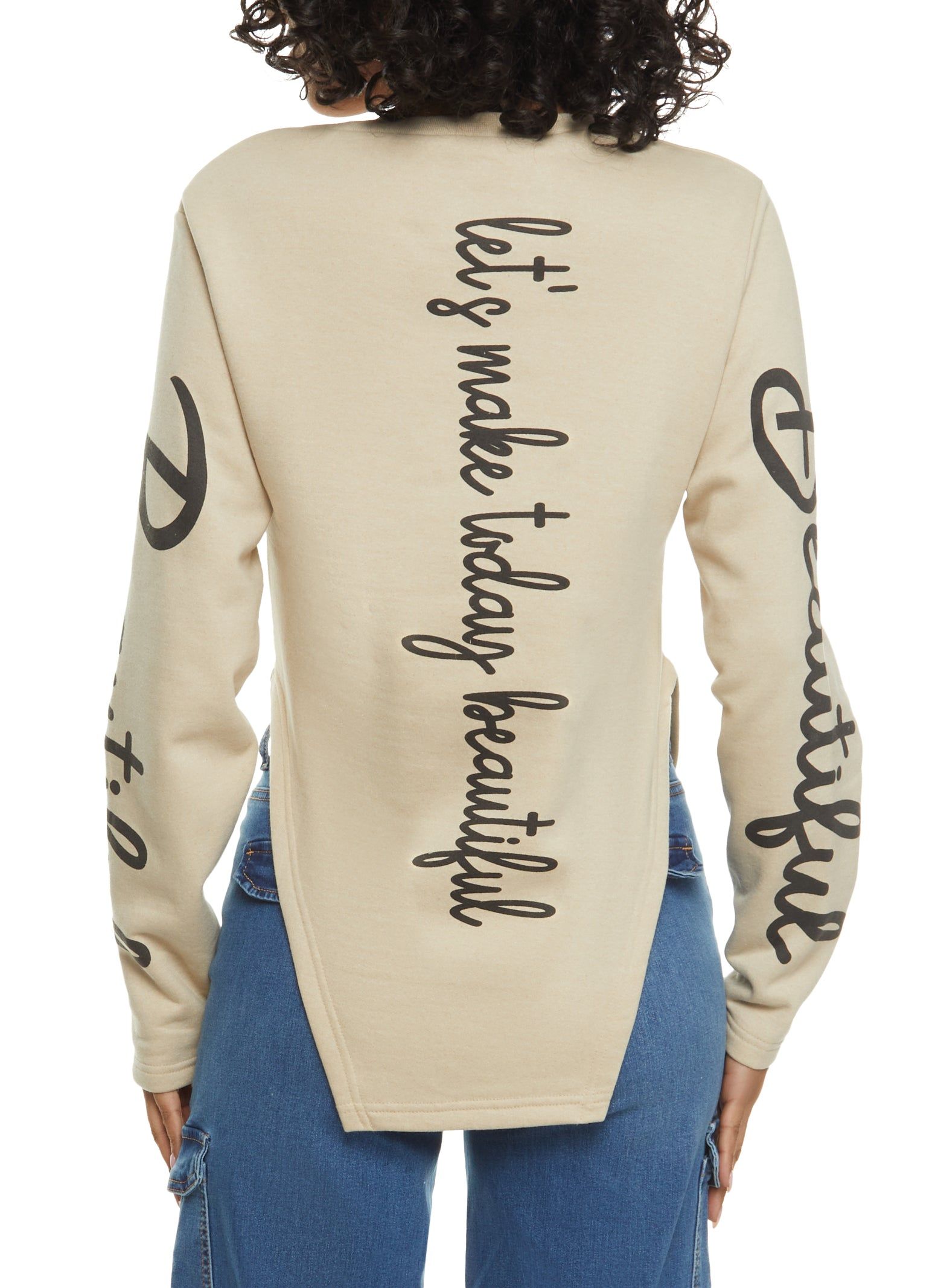 Beautiful Sequin Notch Neck Graphic Sweatshirt sold by Rainbow product image thumbnail 2