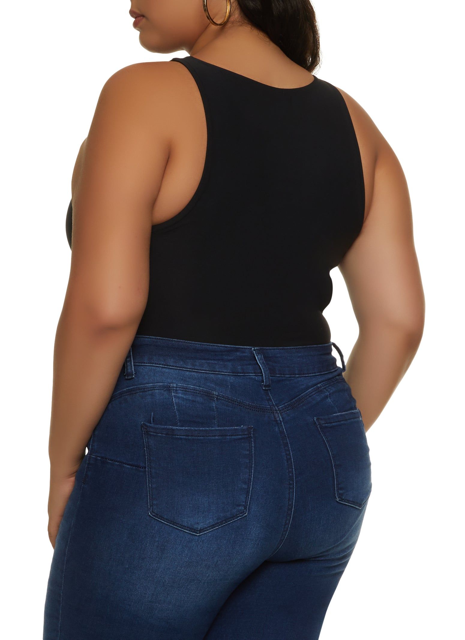Plus Size Crew Neck Racerback Bodysuit sold by Rainbow product image thumbnail 3