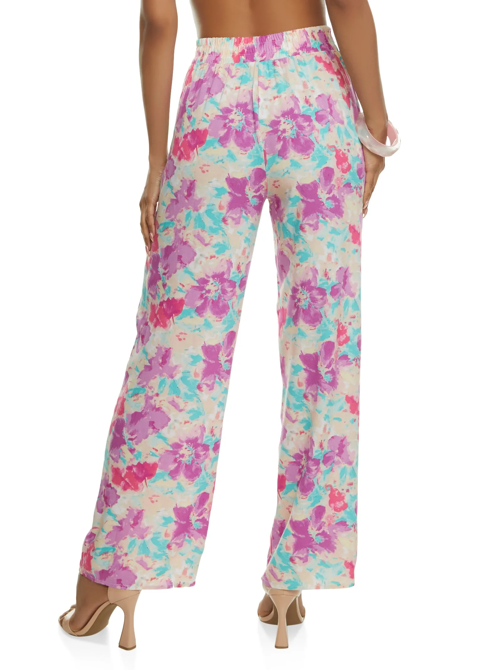 Printed Tie Front Wide Leg Pants sold by Rainbow product image thumbnail 2