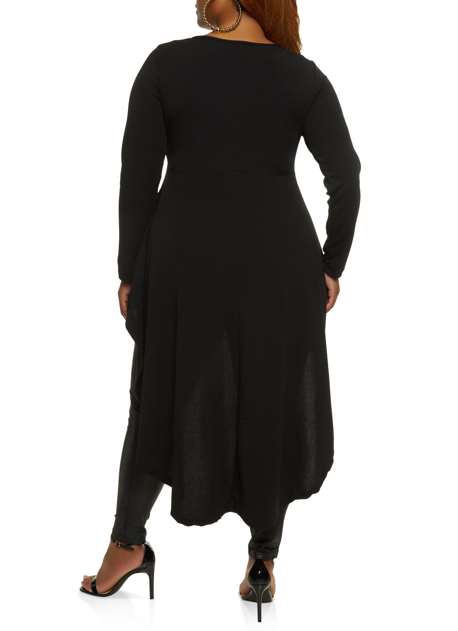Plus Size Long Sleeve Tiered High Low Peplum Top sold by Rainbow product image thumbnail 2