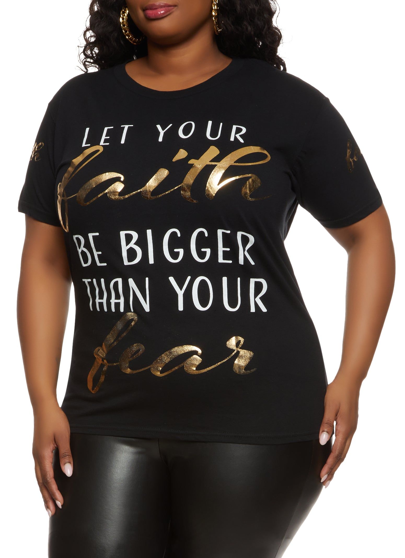 Plus Size Let Your Faith Be Bigger Than Your Fear Tee sold by Rainbow