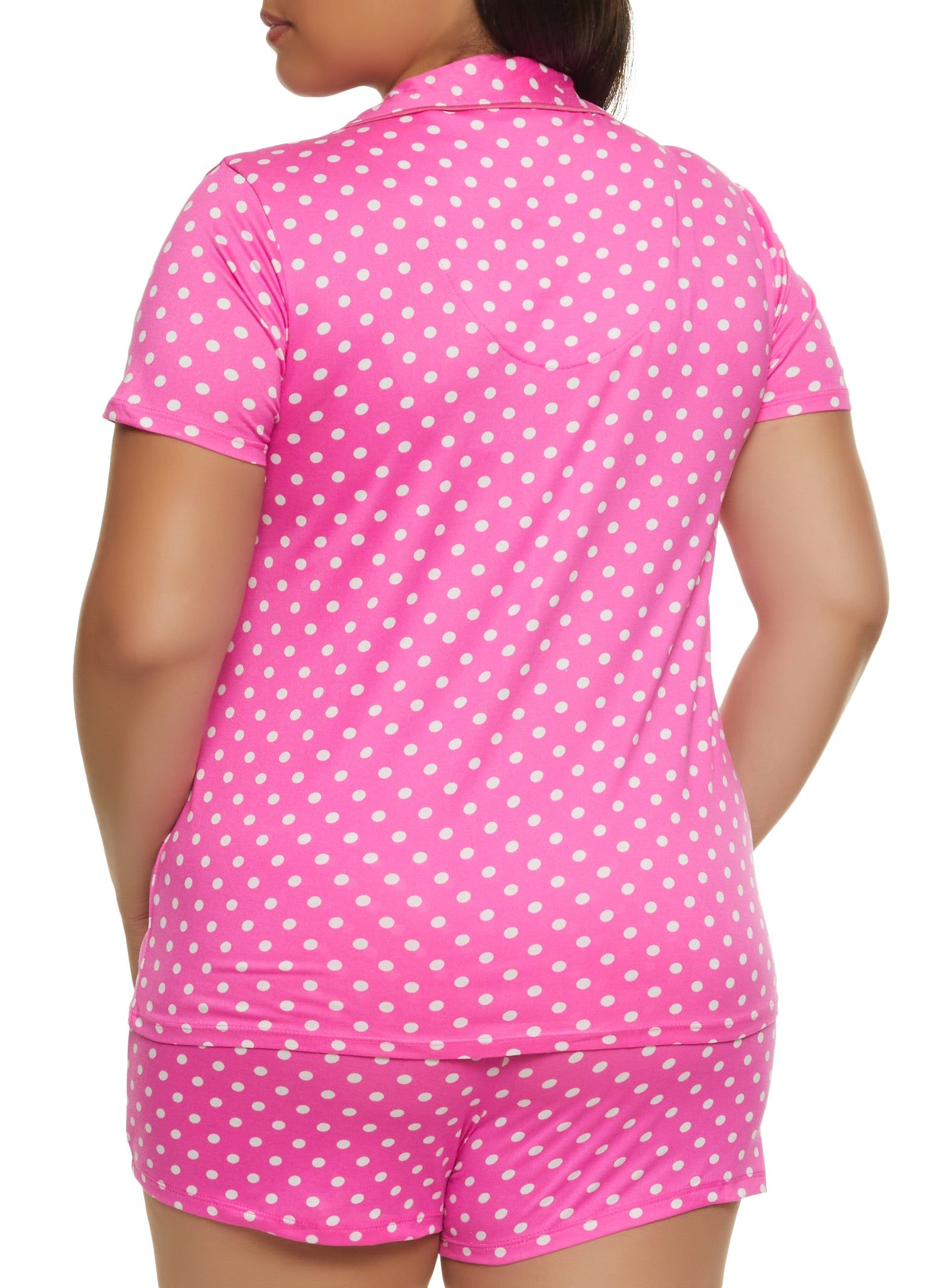 Plus Size Polka Dot Pajama Shirt and Shorts sold by Rainbow product image thumbnail 2