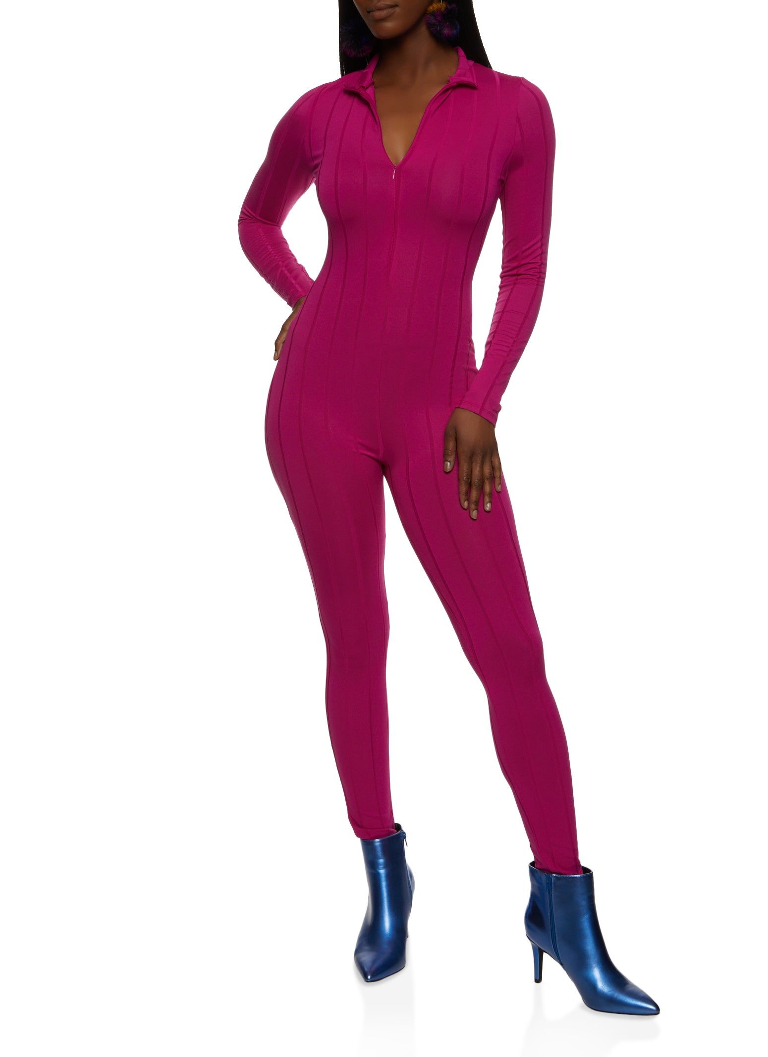 Long Sleeve Zip Neck Catsuit sold by Rainbow
