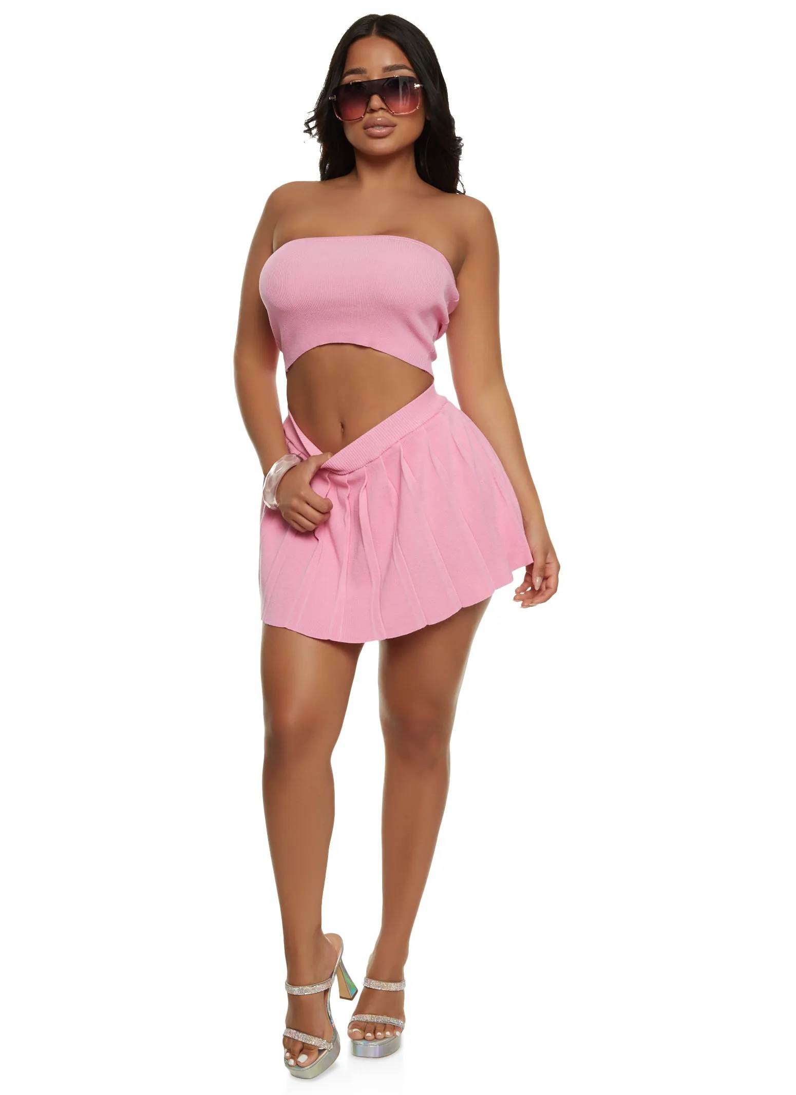 Daisy Pleated Mini Skort sold by Rainbow