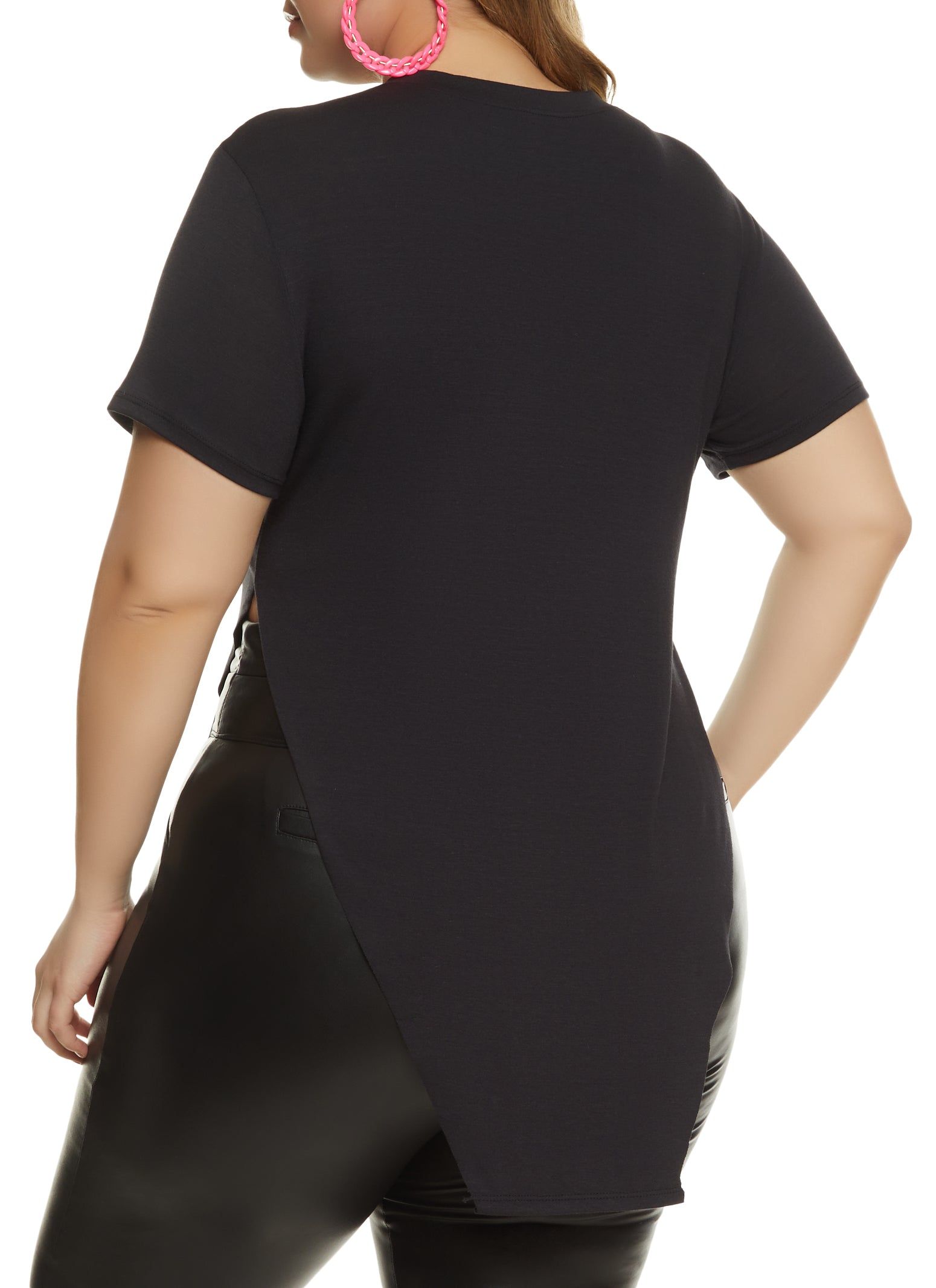 Plus Size No Bad Vibes Allowed Hanky Hem Graphic Tee sold by Rainbow product image thumbnail 2
