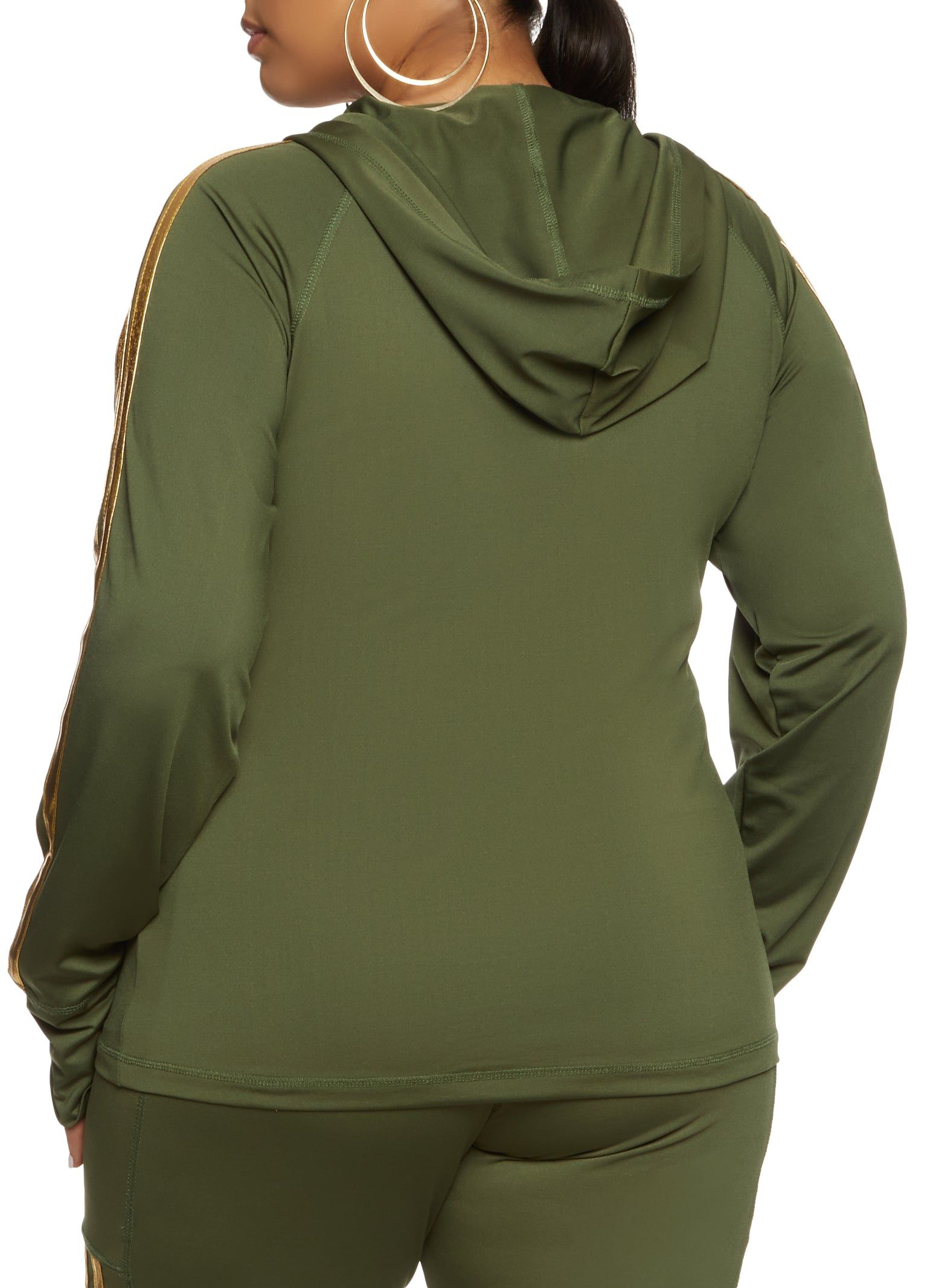 Plus Size Foiled Varsity Stripe Hoodie sold by Rainbow product image thumbnail 3