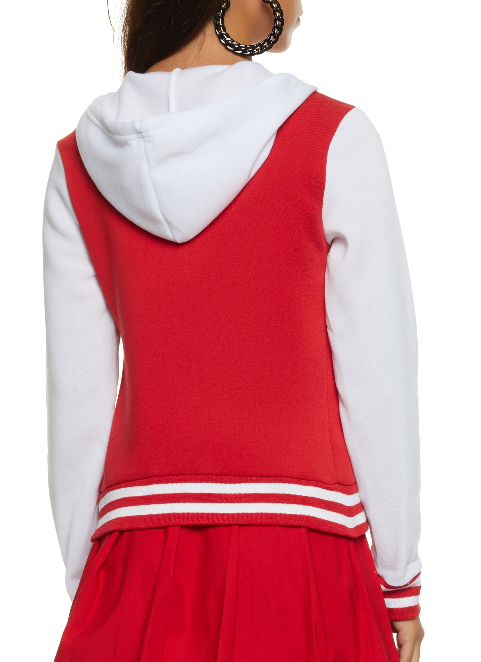 Hooded Color Block Letterman Jacket sold by Rainbow product image thumbnail 3