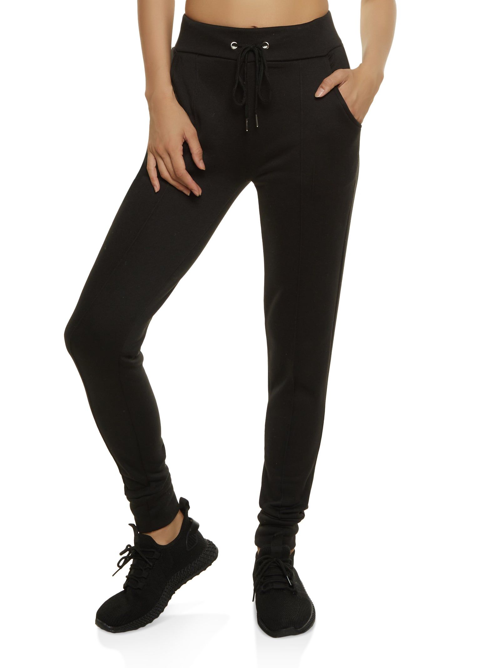 Solid Fleece Pintuck Joggers sold by Rainbow