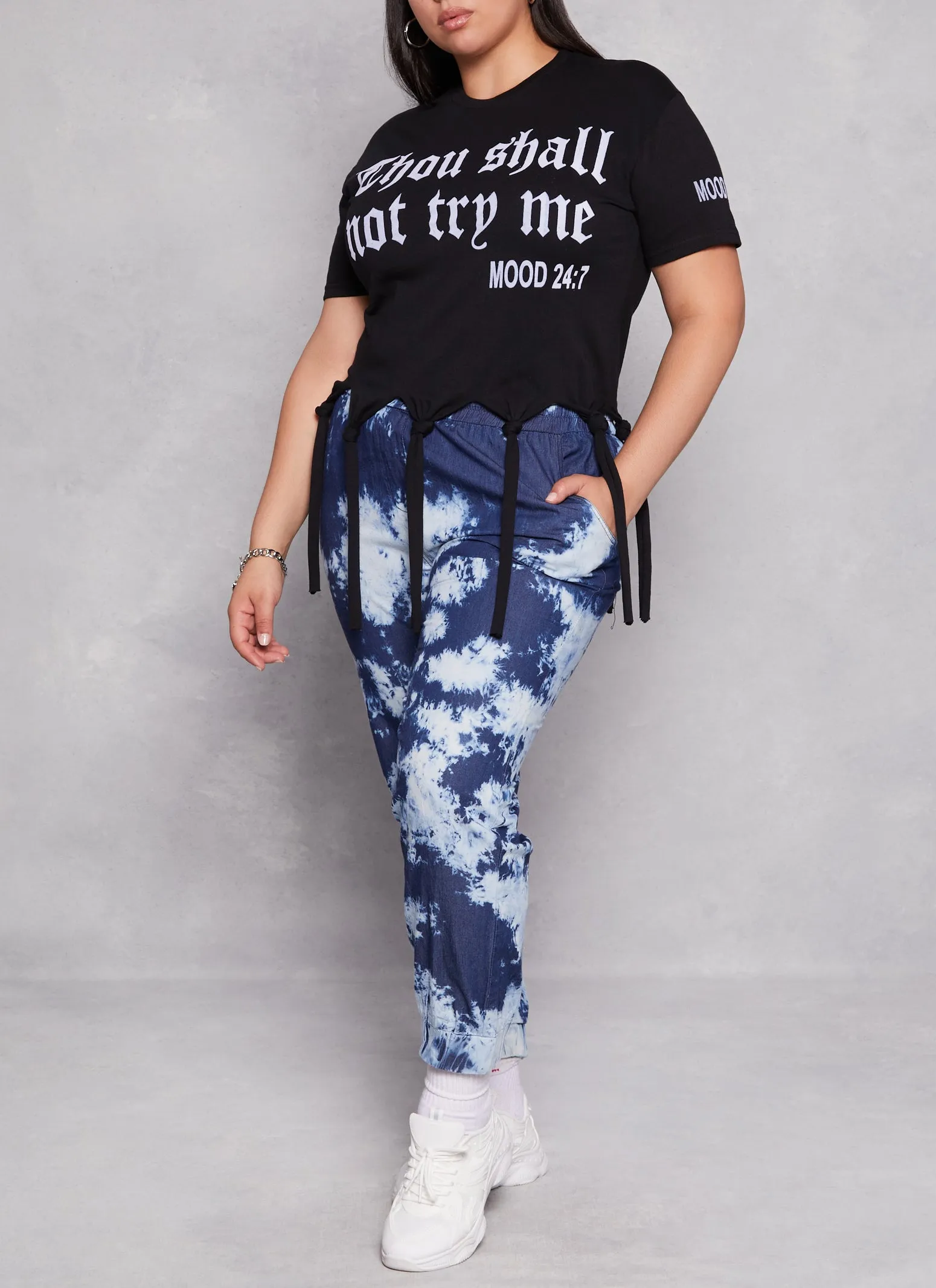 Plus Size Thou Shall Not Fringe T Shirt sold by Rainbow product image thumbnail 2