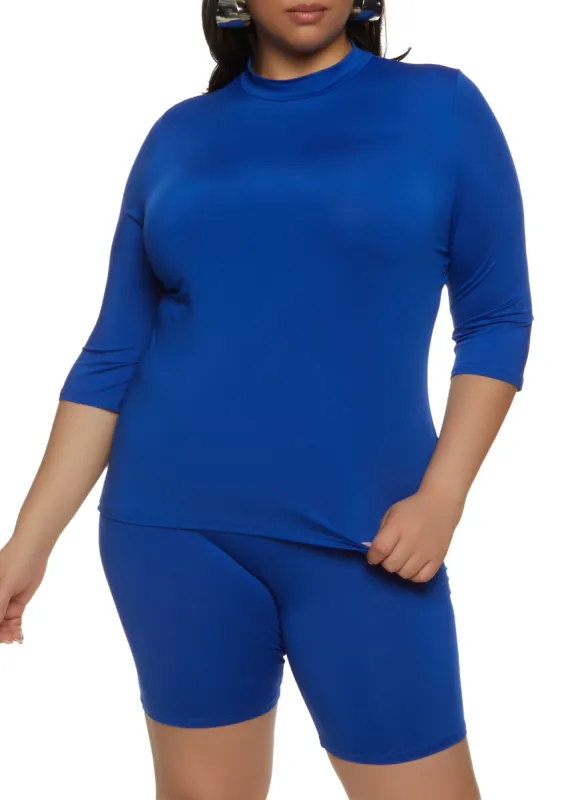 Plus Size Daisy Basic Quarter Sleeve Top sold by Rainbow