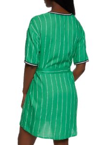 Blessed Pinstripe Baseball Jersey Dress sold by Rainbow