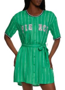 Blessed Pinstripe Baseball Jersey Dress sold by Rainbow