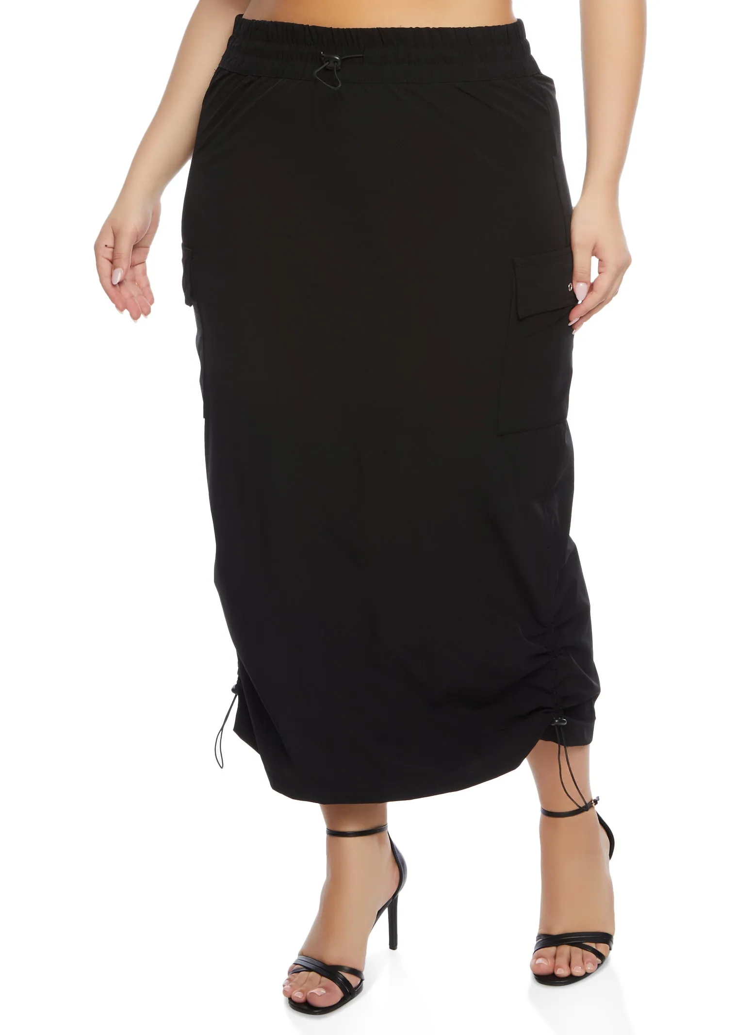 Plus Size Parachute Cargo Maxi Skirt sold by Rainbow product image thumbnail 2