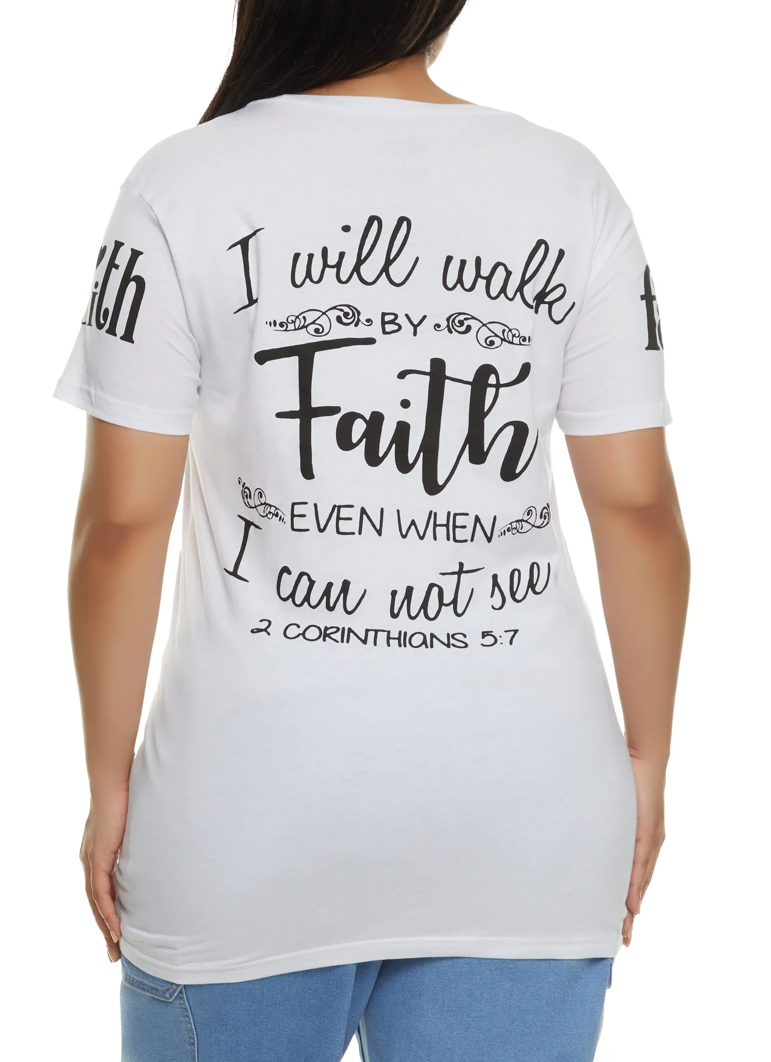 Plus Size Walk By Faith Short Sleeve Sequin Graphic Tee sold by Rainbow product image thumbnail 2