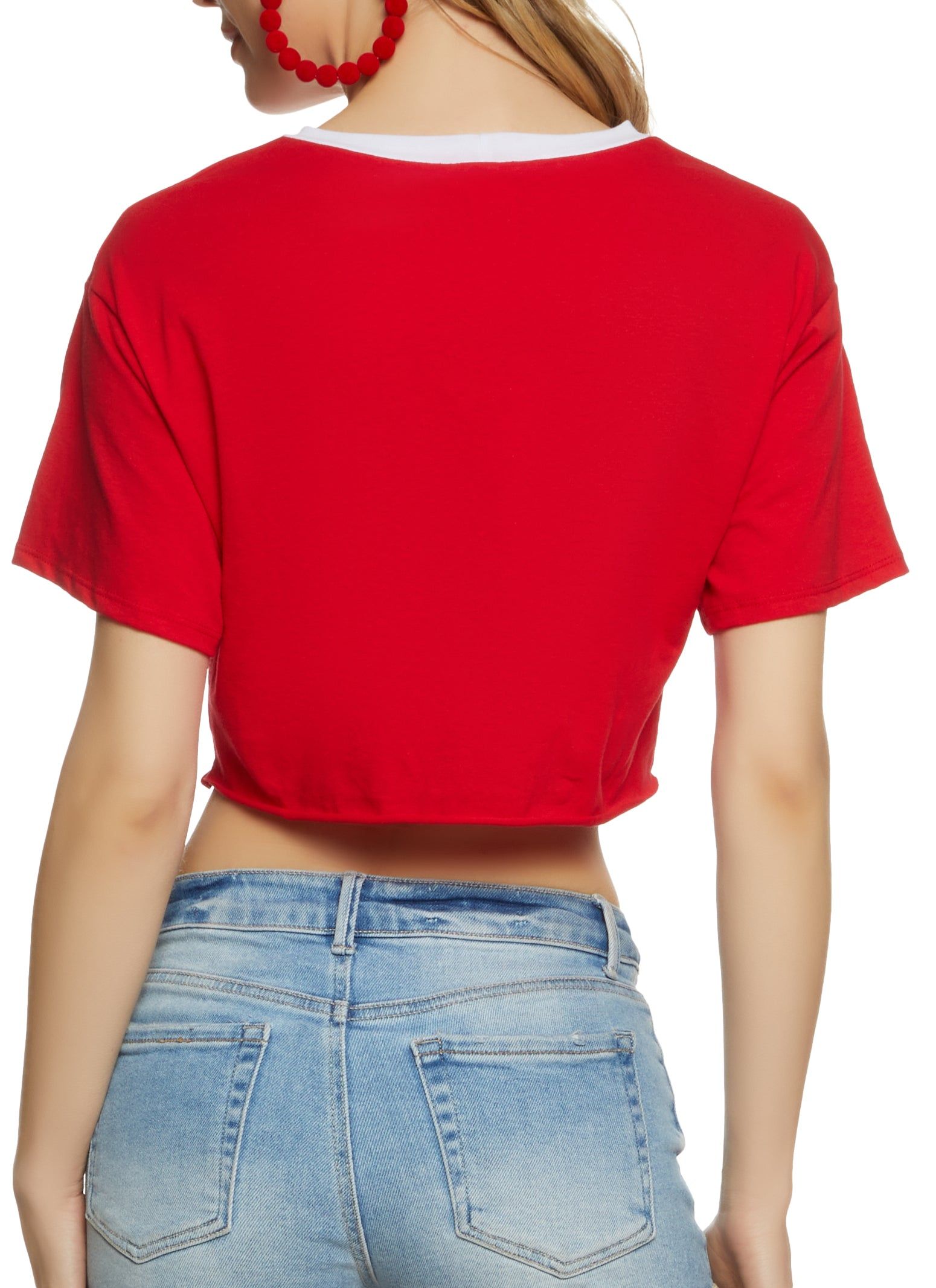 Smile Contrast Trim Crop Top sold by Rainbow product image thumbnail 2