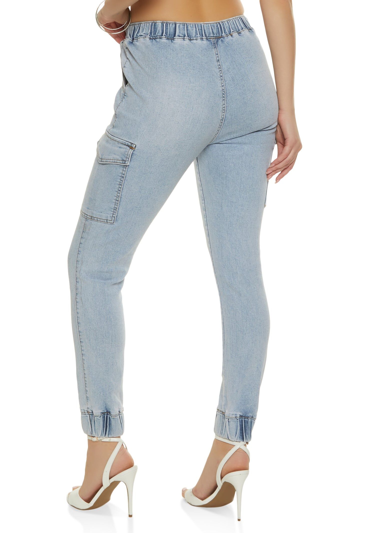 Almost Famous Drawstring Cargo Denim Joggers sold by Rainbow product image thumbnail 3