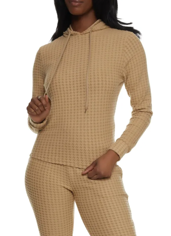 Textured Brushed Knit Hoodie sold by Rainbow
