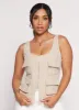 Cargo Pocket Zip Front Cropped Tank Top sold by Rainbow